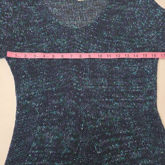 Coldwater Creek Long Sleeve V Neck Confetti Blue Knit Pullover Sweater Sz 4 - Picture 5 of 7